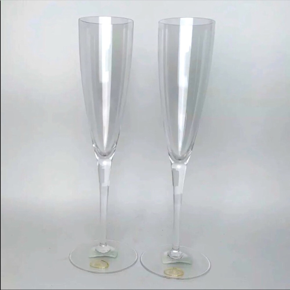 NEW Set of 2 Miller Rogaska CHEERS Champagne Flutes Glasses